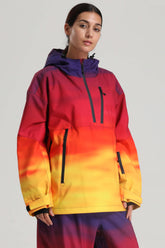 Women's Sunset Gradient Side-Zip Vent Fully Sealed Insulated Snow Anorak